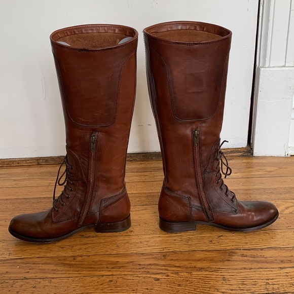 Frye Melissa Redwood Lace-Up Riding Boots - Picture 5 of 7
